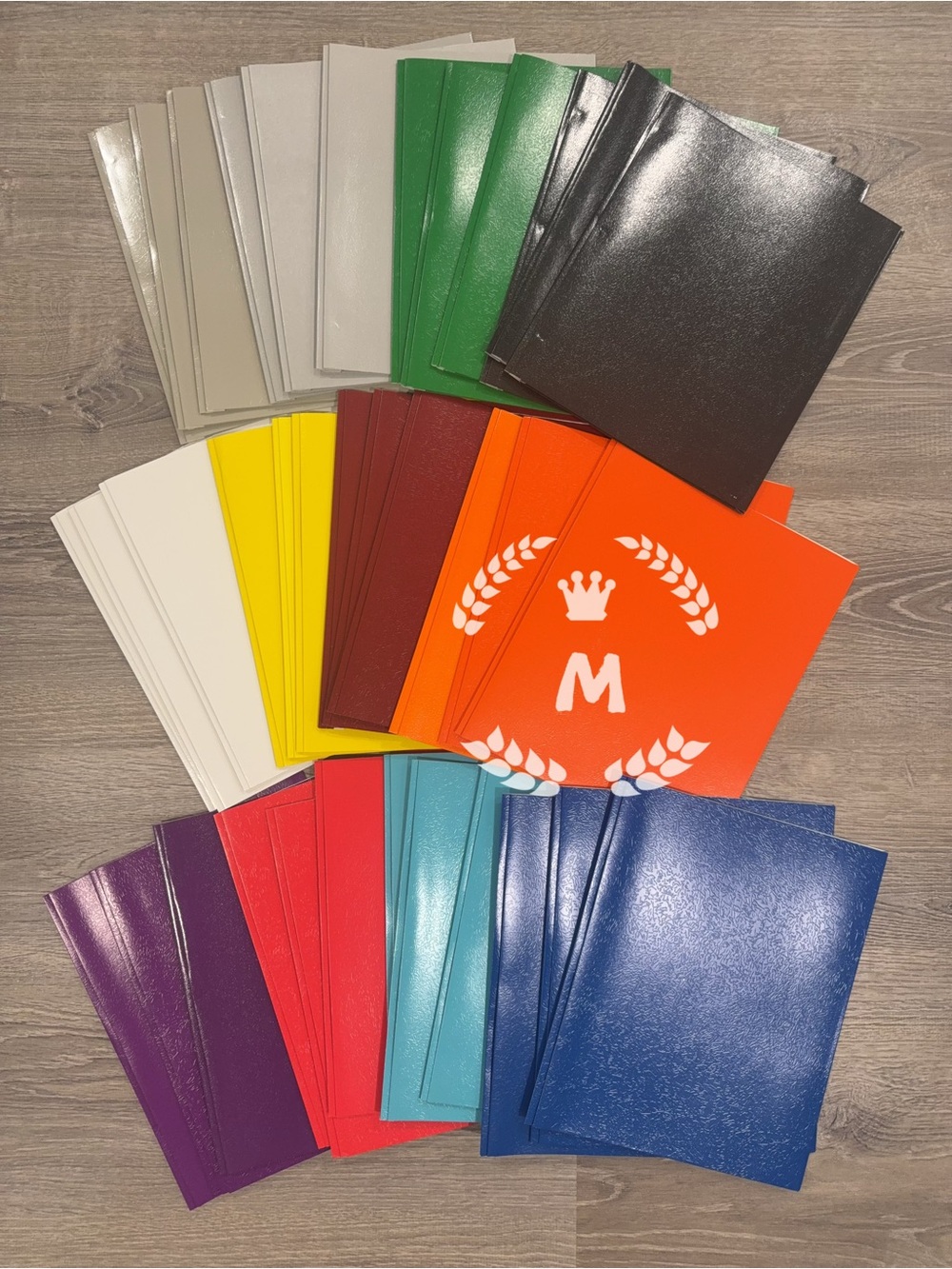 2 Pocket Paper Folder with Prongs Letter Size 12 Colors X 3 Total 36 Folders